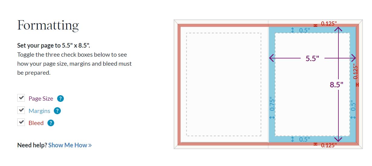 settings for word format 5x8 mac