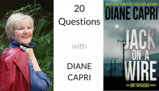 Headshot image of author, Diane Capri, on the left and an image of the book cover for "Jack on a Wire" on the right.